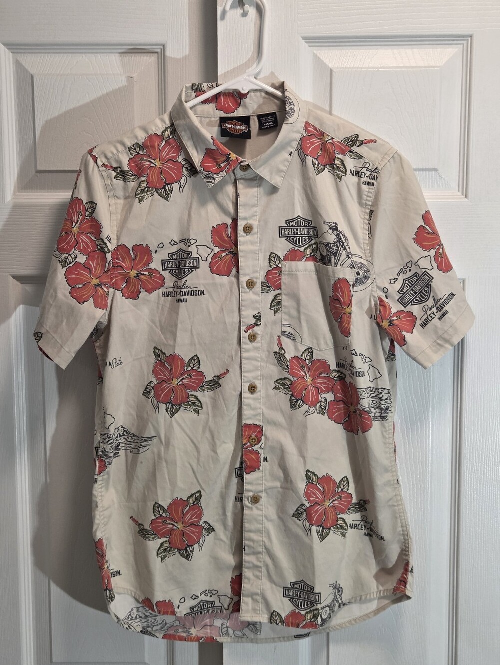 Harley-Davidson Hawaii Hawaiian Short-Sleeve Button-Up Shirt Size Small